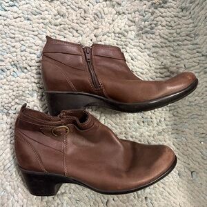 Clarks Brown Leather Booties